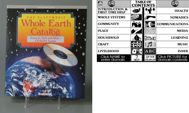 Фото диска и скриншот интерфейса Whole Earth Catalog