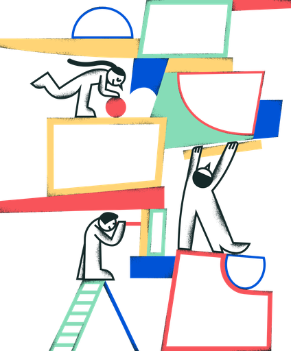 Abstract image of people working together